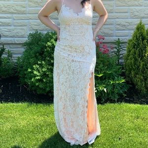Beautiful White And pink Gown